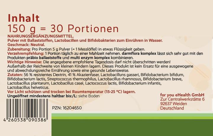 Nutritional values and ingredients For You intestinal flora complex (Powder, 150 g)
