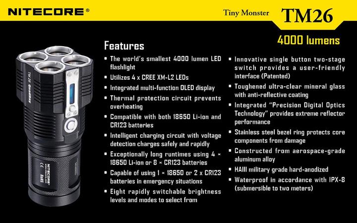 Image du produit Nitecore TM26 QuadRay (14.20 cm, 4000 lm)