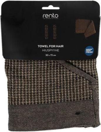 Actual product image Rento HAIR TOWEL KENNO 30X72CM BLAC/BEIGE
