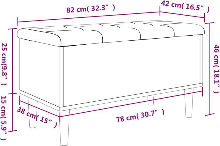 Immagine prodotto VidaXL Panca con vano portaoggetti Bianco 82x42x46 cm (82 cm)