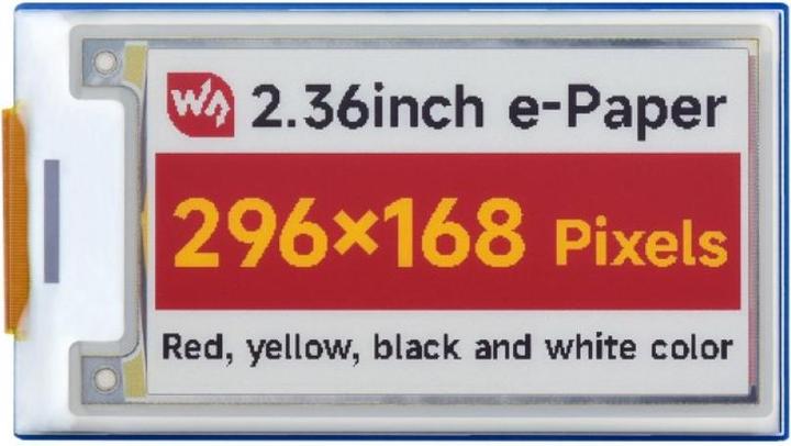Actual product image WaveShare 296x168 2.36inch 4-colour E-Ink Display