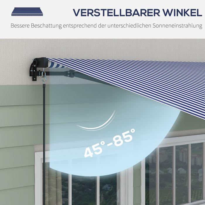 Actual product image Swisshandel24 3.5x3 m awning wall-mounted balcony awning with hand crank, sun protection, sun canopy aluminium (2.90 m)
