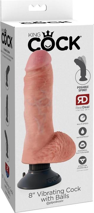 Image du produit Doc Johnson 8" Vibrating Cock with Balls - Flesh