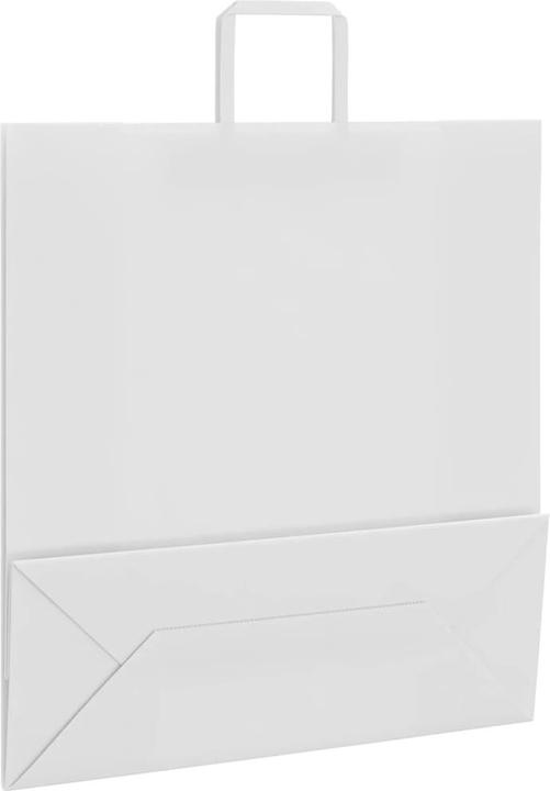 Produktbild VidaXL Kraftpapiertüten 250 Stk. mit Henkel Weiss 45x17x48 cm Papiertüte (Geschenktüte, 250 x)