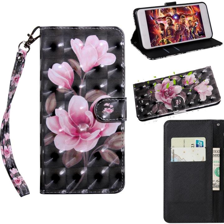 Produktbild Cover-Discount iPhone SE / 8 / 7- Etui Ledertasche Lotus Glitzer Effekt (Apple iPhone 8, Apple iPhone 7, Apple iPhone SE (2nd Gen))