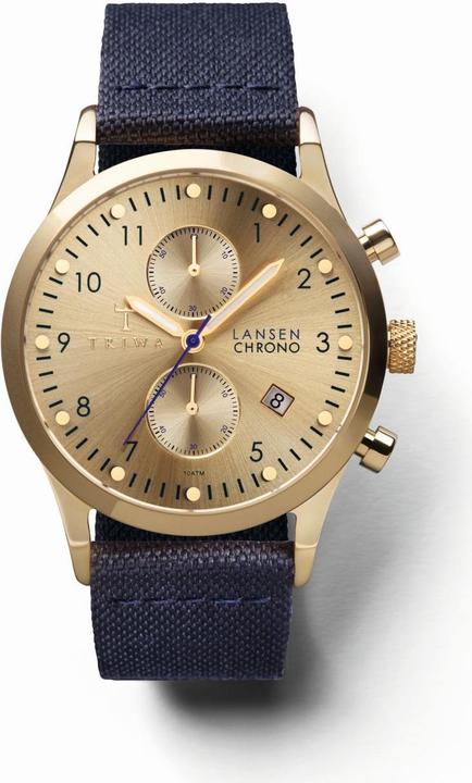 Produktbild Triwa Gold Lansen Chrono Navy Canvas Classic (Chronograph, Analoguhr, 38 mm)