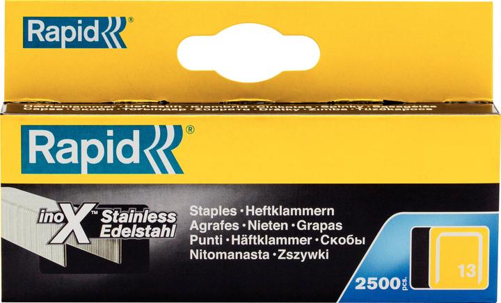 Image du produit Rapid Type 13 Agrafe à fil fin 8 mm Acier inoxydable (2500 x)