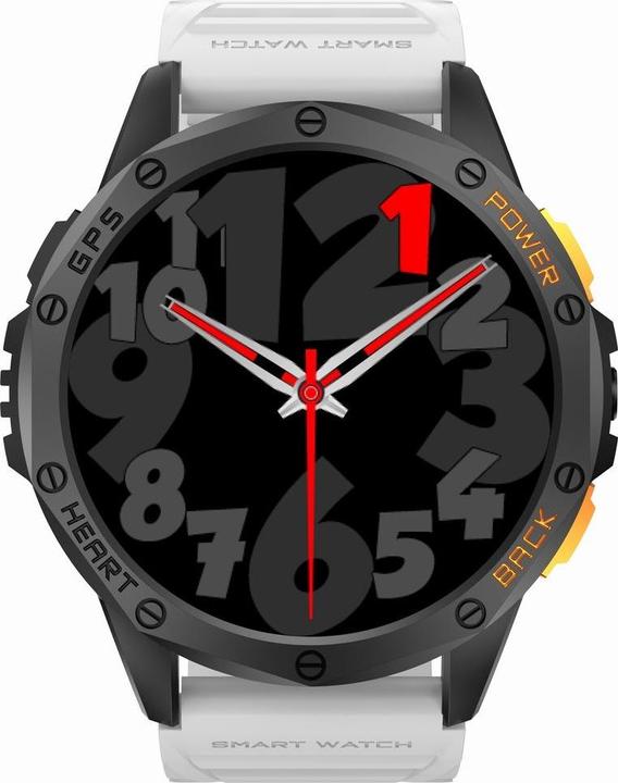 Actual product image Gravity GPS GT24-2 Herren-Smartwatch, schwarzes Silikonarmband + weisses Silikonarmband