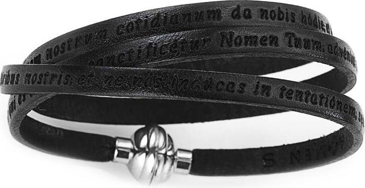 Immagine prodotto Amen Bracciale in latino della preghiera del Padre Nostro (54 cm, Cuoio, Acciaio inossidabile)