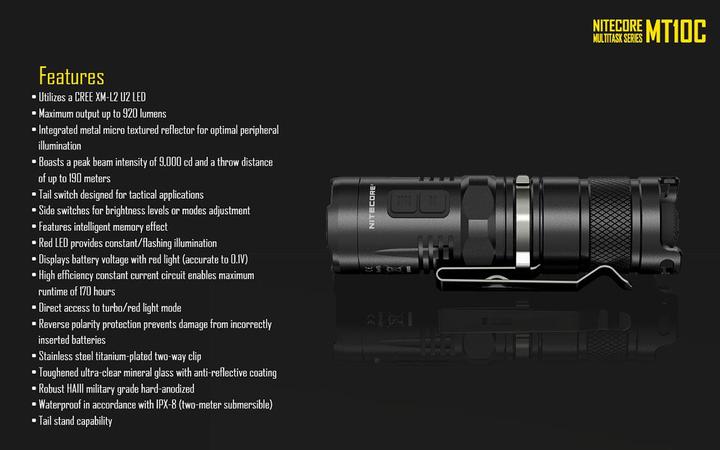 Produktbild Nitecore Mt10c (9.12 cm, 920 lm)