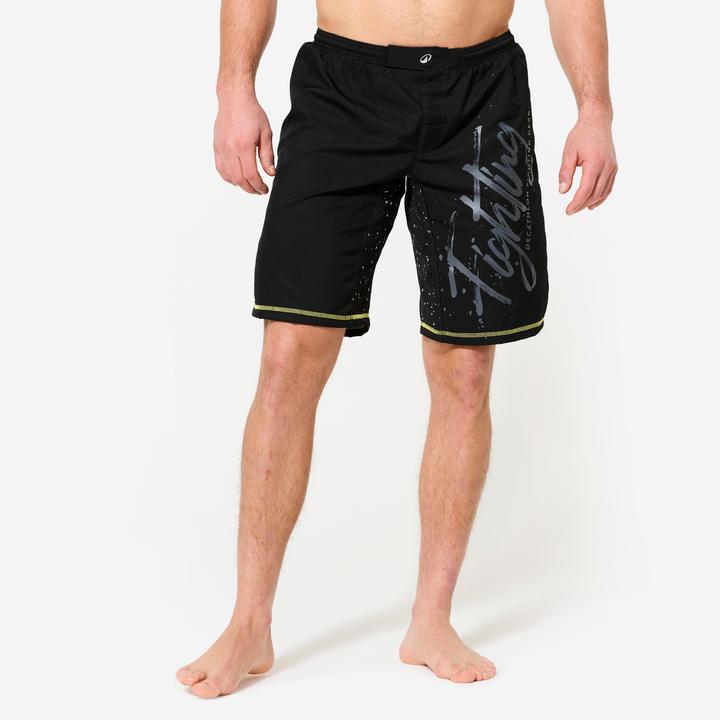 Actual product image Domyos MMA-ShortsHerren strapazierfähig - schwarz/gelb (L)