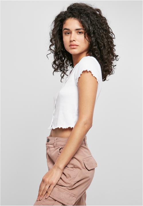 Image du produit Urban Classics Ladies Cropped Button Up Rib Tee (S, L)