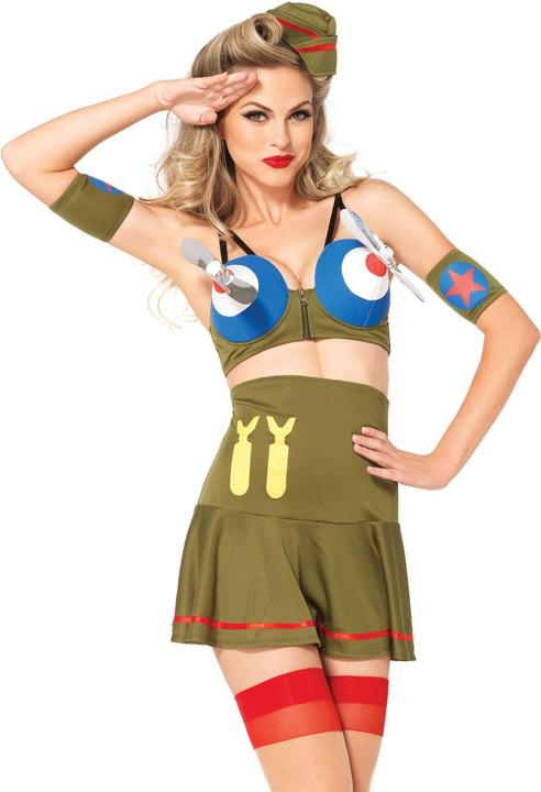 Produktbild Leg Avenue Bomber Girl Kostüm - Pin-up Kostüm für Fasching (L)