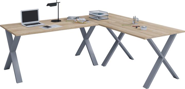 Produktbild VCM Büromöbel Eckschreibtisch Lona Tiefe 50 cm X Silber (76 x 130 x 130 x 50 cm)