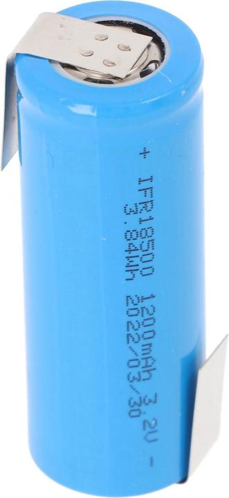Produktbild EIZfan Akku IFR 18500 LiFePo4 Flat Top ungeschützt, Lötfahne Z (1 Stk., 1200 mAh, Ladegerät inkl. Akku)