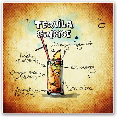 Image du produit Trenddeko Tequila Sunrise - Recette (40 x 40 cm)