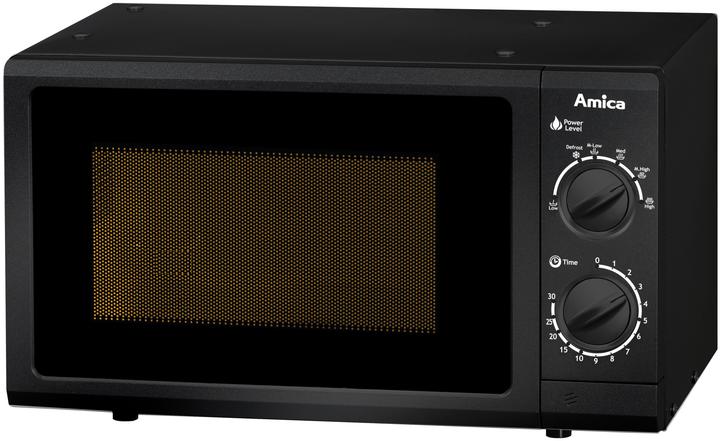 Produktbild Amica MW 13151 S sw Mikrowelle 700W 17L unterbfähig 26,2x45,2x33,5cm (EU-Stecker, 17 l)