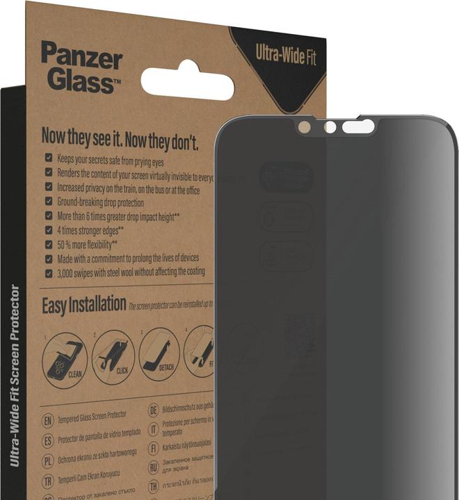 Immagine prodotto PanzerGlass Pellicola protettiva Ultra Wide Fit Privacy iPhone 14 Plus (1 Pezzo/i, Apple iPhone 13 Pro Max, Apple iPhone 14 Plus)