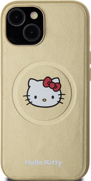 Actual product image Hello Kitty HKHMP14SPGHCKD iPhone 14 6.1" złoty/gold hardcase Leather Kitty Head MagSafe (Apple iPhone 14)