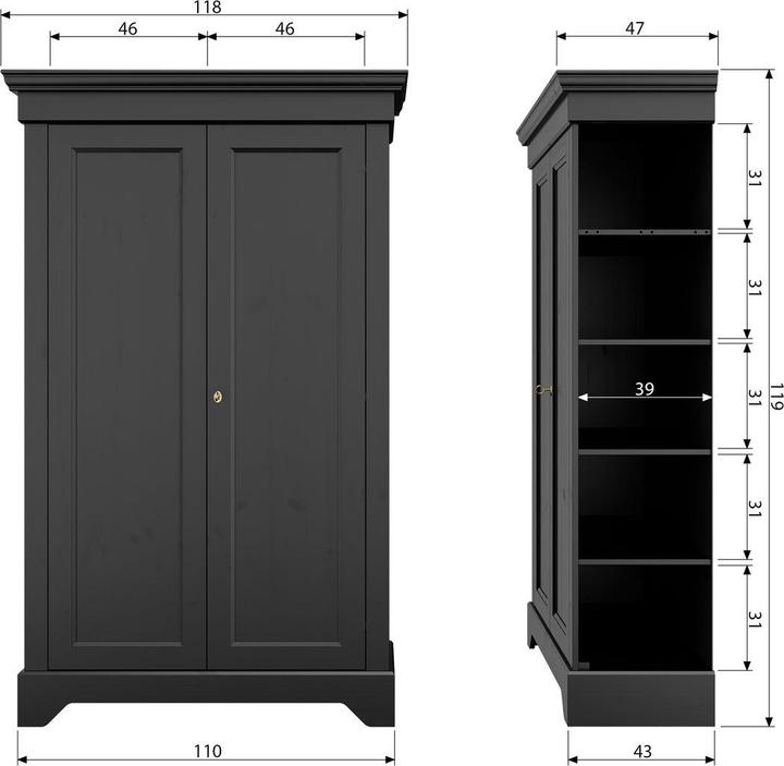 Actual product image Woood Isabel (191 x 118 x 47 cm)