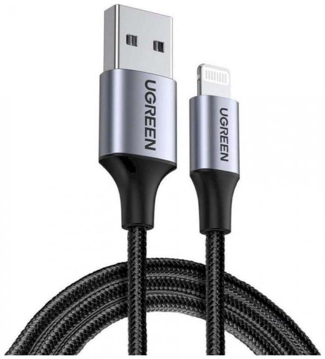 Produktbild Ugreen Lightning USB Nylon Alu MFi (1 m, USB 2.0)