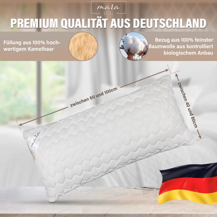 Actual product image Mara Vital Camel hair pillow (40 x 80 cm)