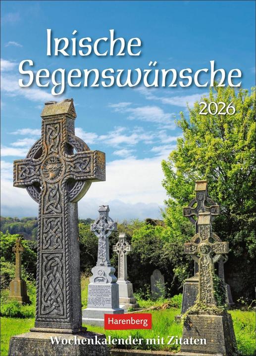 Produktbild Harenberg Irische Segenswünsche Wochenkalender 2026 - mit Zitaten (Harter Einband, Deutsch)