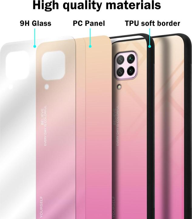 Actual product image Cadorabo TPU 2 colors glass cover (Huawei Nova 7i, Huawei P40 Lite)
