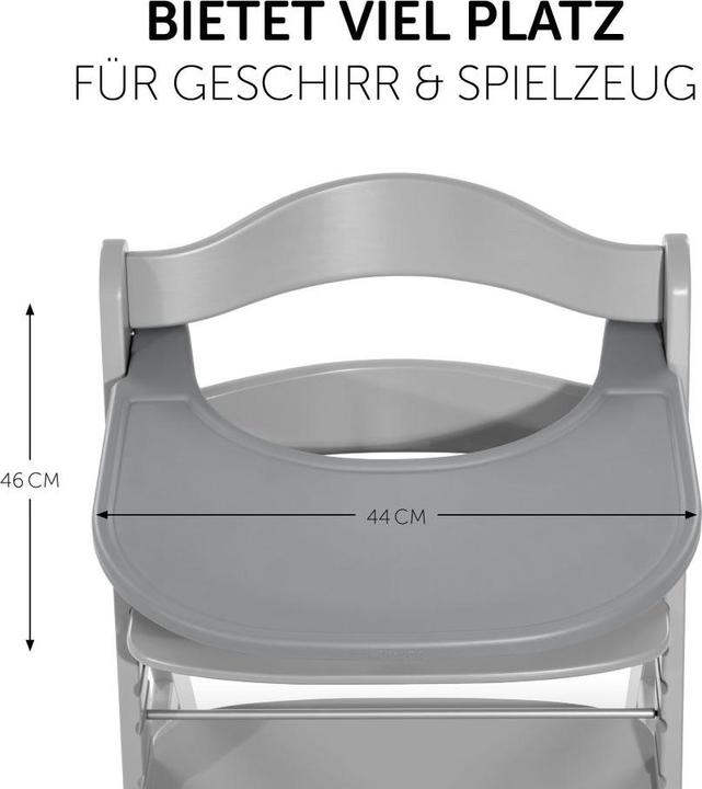 Actual product image Hauck Highchairs Highchair Alpha Plus Grey - in economy set incl. dining board (Highchair)