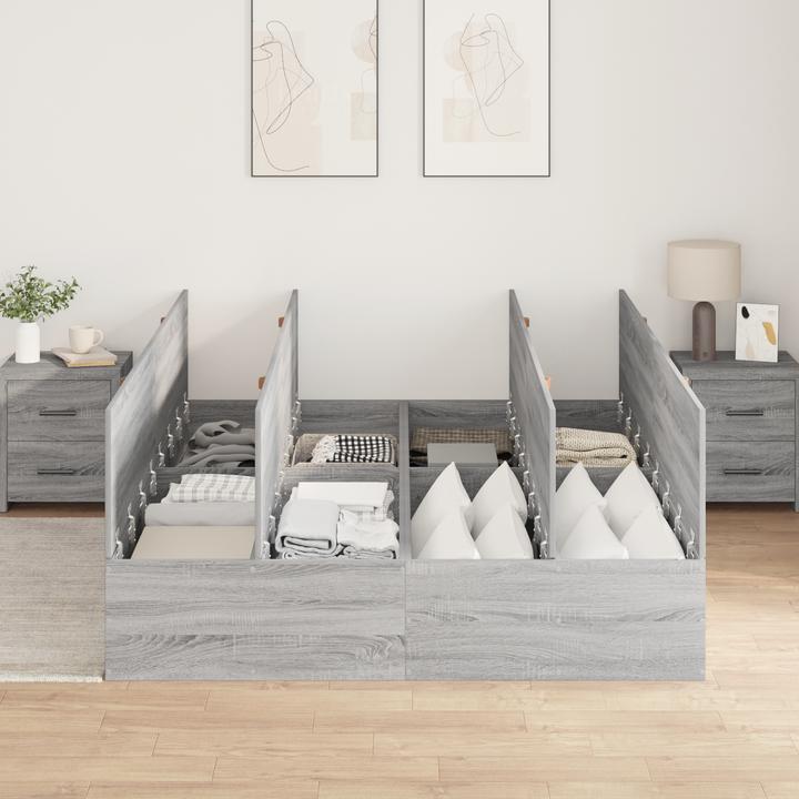 Produktbild VidaXL Stauraumbett Grau Sonoma 140x200 cm (140 x 200 cm)