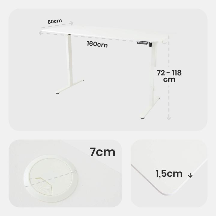 Produktbild Arebos Schreibtisch (160 x 80 x 72 cm)