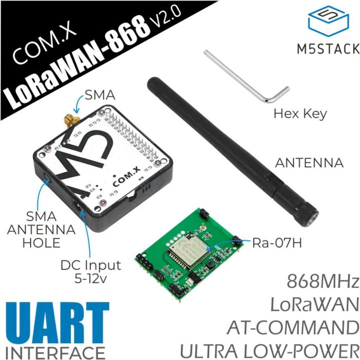 Produktbild M5Stack LoRa Funk Modul COM.X 868 MHz V2.0 ASR6501