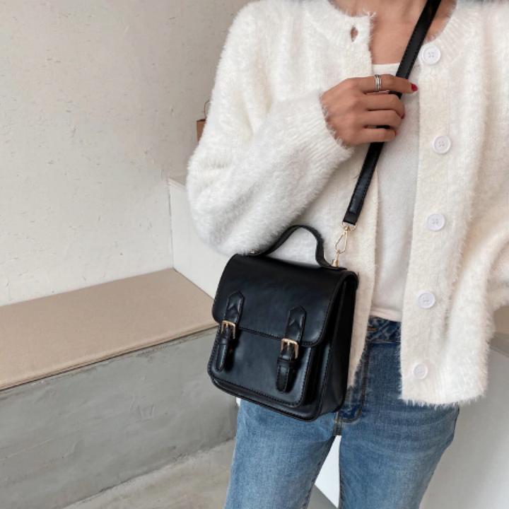Immagine prodotto Only-Bags.Store Zaino in pelle vegana, cartella, cartella nera, borsa in pelle vegana, zaino scolastico vegano