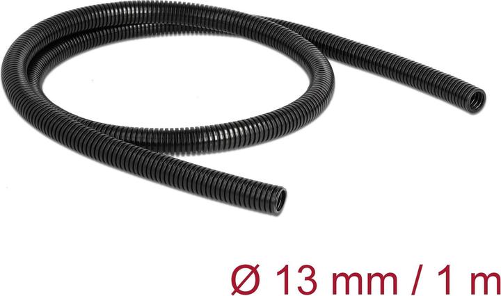 Actual product image Delock Cable protection conduit 1 m x 13 mm black (Cable conduit, 100 cm)
