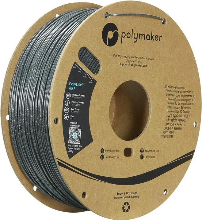 Immagine prodotto Polymaker ABS GALAXY 1,75mm DARK GREY 1kg (ABS, 1.75 mm, Grigio)