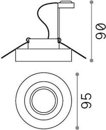 Actual product image Ideal lux BLUES recessed light GU10 ⌀95mm dimmable clear 083254 (GU10)
