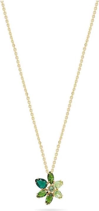 Immagine prodotto Swarovski Collana Gema Vari Tagli Fiore Oro Verde (Metallo Swarovski, 36 - 41 cm)