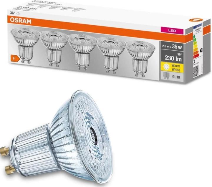 Actual product image Osram GU10 reflector - Par16 (GU10, 2.60 W, 230 lm, 5 x, F)