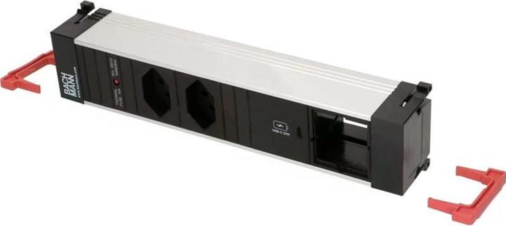 Produktbild Bachmann Einbausteckerleiste POWER FRAME 2x T13, 1x USB C, 1x Leer (2 x, Typ 13, 0.20 m)