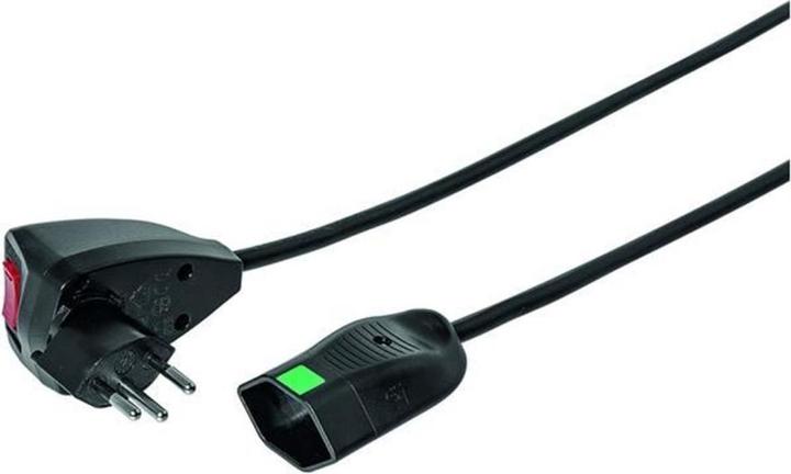 Actual product image Steffen Extension cable Td 3x1mm2 5m T12-T13 with overcurrent protection and lock funct. bw (5 m, IEC 60906-1)