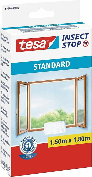 Image du produit tesa Moustiquaire STANDARD pour fenêtre, avec bande Velcro, sans perçage (150 x 180 cm)