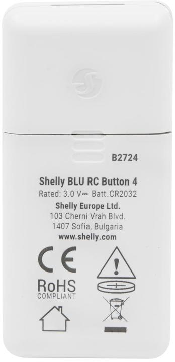 Produktbild Shelly BLU RC Button 4 (Gerätespezifische Fernbedienung, Bluetooth)