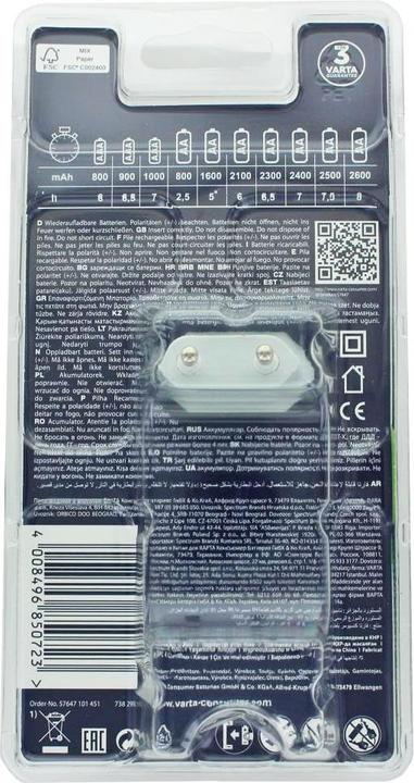 Immagine prodotto Varta Easy Energy Stecker-Ladegerät inklusive 4 Stück Mignon AA Ready2use 2100mAh Akku (4 pz., 2100 mAh, Batteria + Caricabatterie)