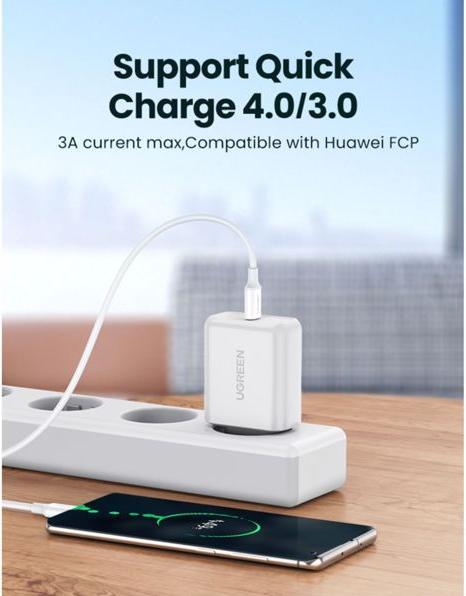 Image du produit Ugreen USB-C Power Delivery QC 3.0 20V 3A 60W (1 m, USB 2.0)