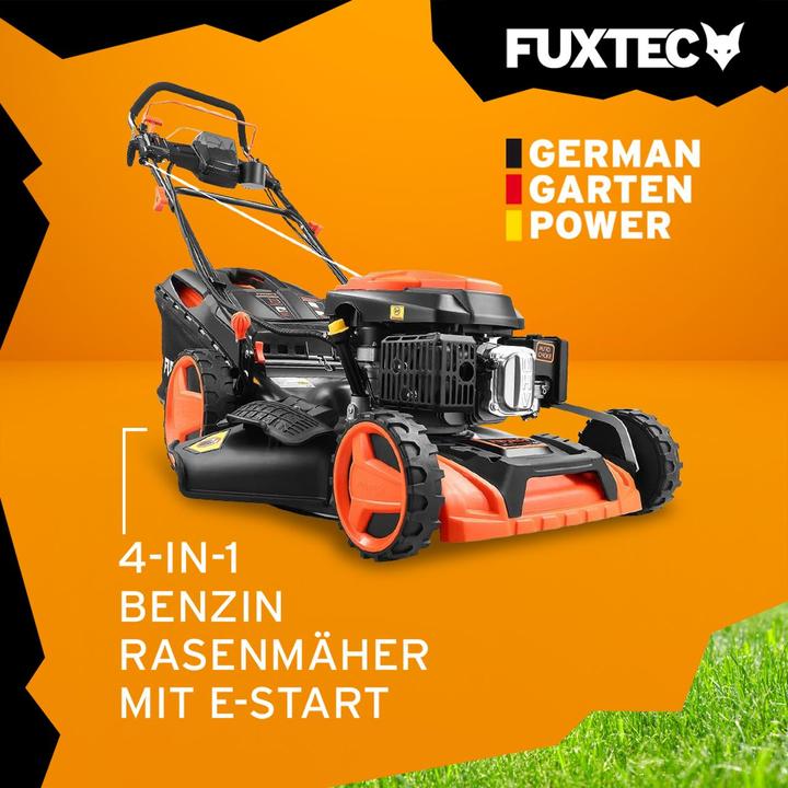 Actual product image Fuxtec Petrol lawn mower with electric starter zipgo® (Rechargeable battery operated)