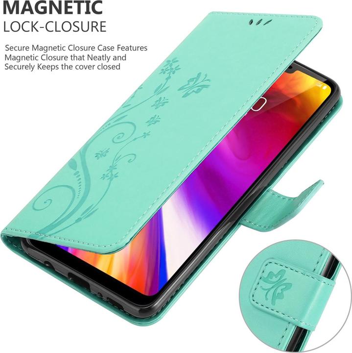 Produktbild Cadorabo Flower Book Hülle für LG G7 ThinQ / FIT / ONE (LG G7 Fit, OnePlus X, LG G7 ThinQ)