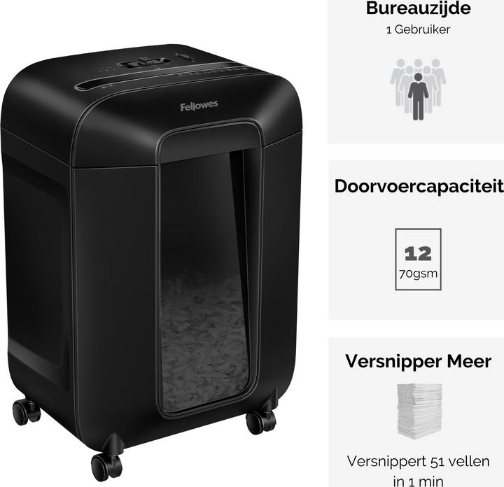 Produktbild Fellowes Aktenvernichter Powershred LX85 P-4, 12 Seiten (Partikelschnitt)