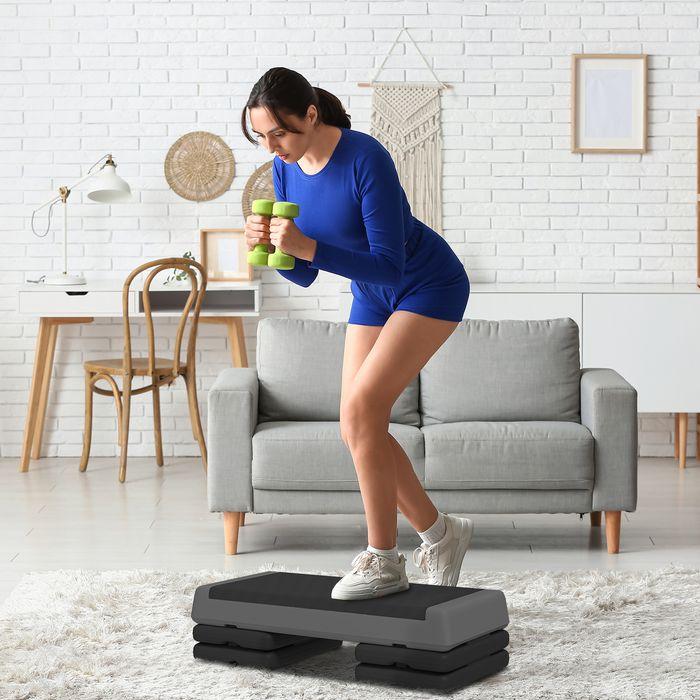 Image du produit Swisshandel24 Fitness-Stepper, 10,5/15,5/20,5cm Höhenverstellbare Steppbrett für Zuhause, Grau