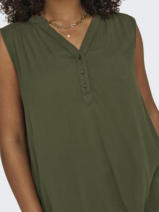 Actual product image Only Regular fit V-neck curve tank top Top (54)