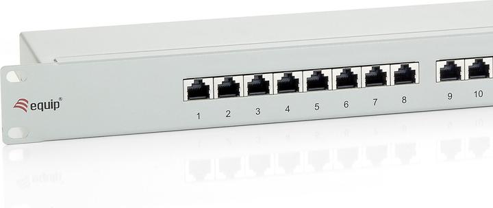 equip 19" Patchpanel: 16 Port, 1HE, grau